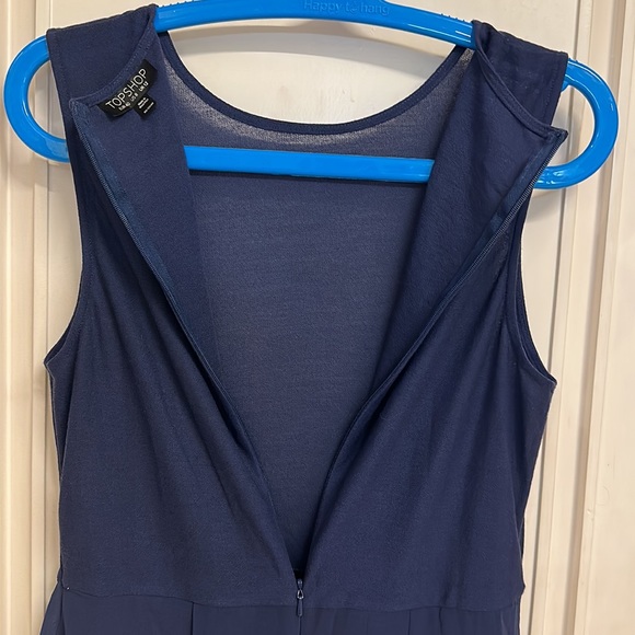 NWOT Topshop Asymmetrical Hemline , sleeveless dress with slip & back zip!UK 12 - Picture 14 of 14